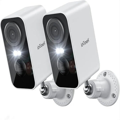 ieGeek 2 PCS 2K Wireless WiFi Surveillance Camera with Battery, Night Vision,Colour and AI & PIR Motion Detection,Outdoor/Indoor - Smarsty
