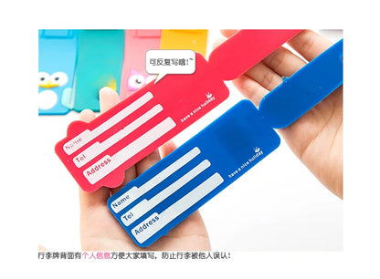 Fashion Travel Accessories Cute Animals Strip Luggage Tag Silicone Suitcase ID Addres Holder Baggage Boarding Tag Portable Label - Smarsty