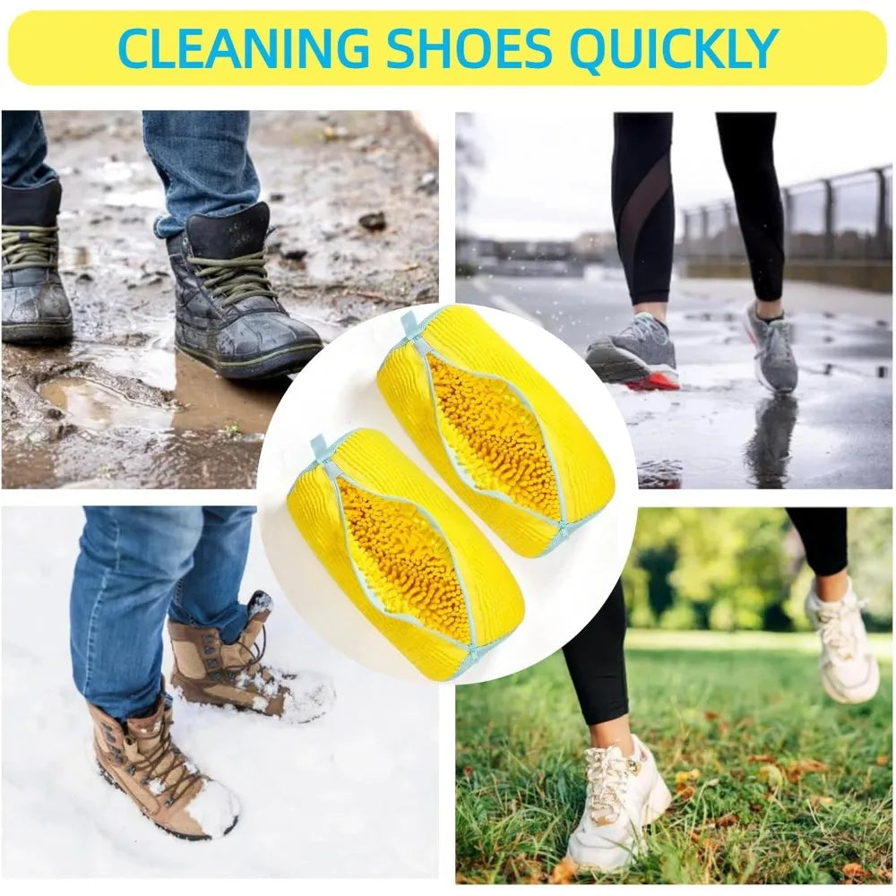 Durable Shoe Washing Machine Bag for All Shoe Types-Yellow with Blue Zipper,Ideal for Sneakers and Casual Shoes,Laundry Wash Bag - Smarsty