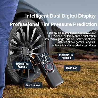 Portable Cordless Tire Inflator Pump Fast Inflate Car Bike - Smarsty