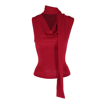 Solid Tank Summer New Women Sexy Sleeveless V-Neck Lady Top Fashion Bandage Streetwear Casual Slim Tank Elegant Knitted Clothing - Smarsty