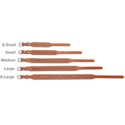 Adjustable Leather Dog Collar with Spikes for Small Pets - Smarsty