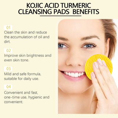 Turmeric Kojic Acid Cleansing Pads for Radiant Skin - Smarsty