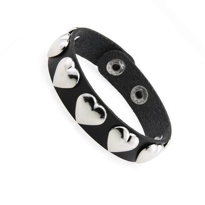 Punk Dark PU Chain Bracelet Multi Layered Fashion Jewelry - Smarsty