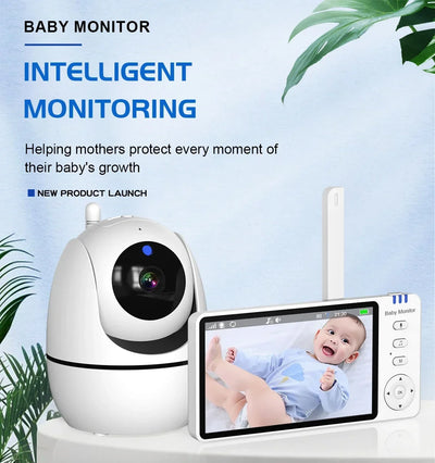 5 Inch Video Baby Monitor With Camera PTZ Zoom Babyphone Cam Security Protection Surveillance Cameras Temperature Sensor Lullaby by Smarsty