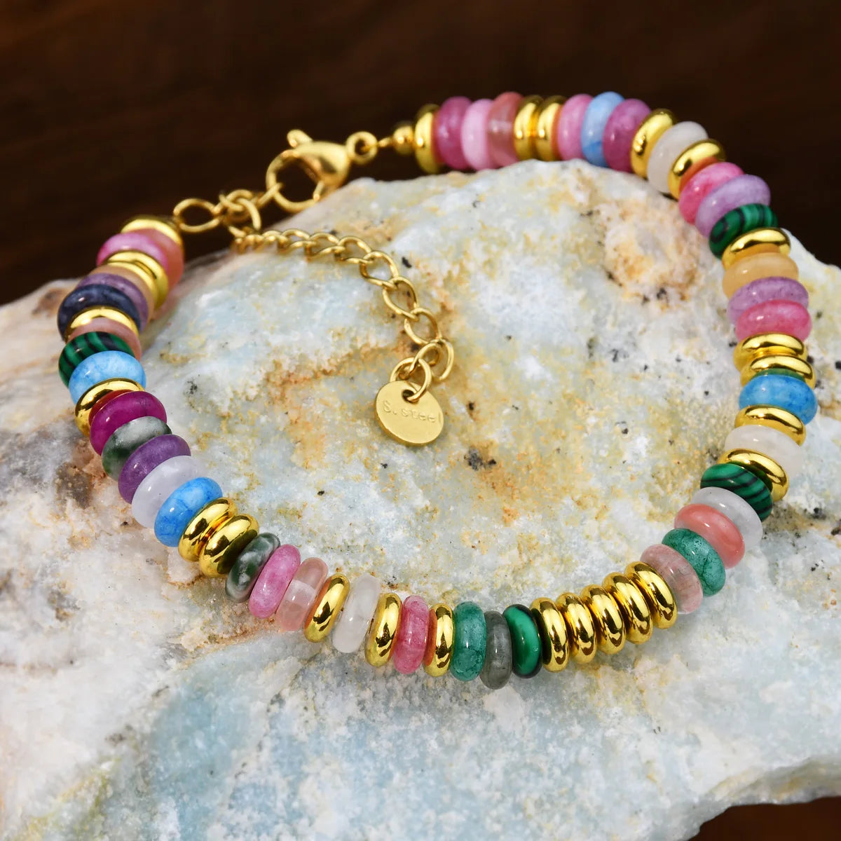Colorful Natural Stone Beaded Bracelet for Women - Smarsty