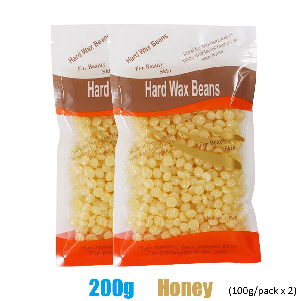 500g/200g/50g Hard Wax Beans for Hair Removal Body European Brazilian Pearl for Wax Warmer Waxing Beans for Wax Heater Machine - Smarsty