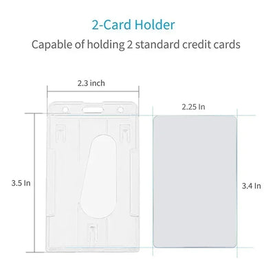 Transparent Cards Slots ID Tag Badge Holder with Badge Reel Cards Storage Organizer Employee Pass Work Card Case Sleeve - Smarsty