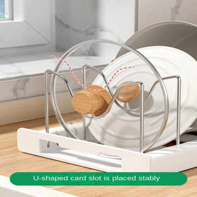 Kitchen utensil artifact pot storage rack Foldable kitchen utensil storage rack Kitchen pot lid storage rack by Smarsty