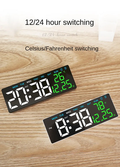 Digital LED Alarm Clock with Adjustable Brightness and Temperature Display - Smarsty