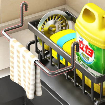 Kitchen Shelf Rag Storage Drainage Shelf No-Punch Storage Rack Home Spice Rack Sink Tap Sink Drainage Rack Kitchen Accessories by Smarsty