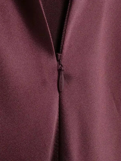 TRZA-Women's Long Satin Halter Dress, Backless, Bow Tied, Back Zipper, Female Dresses, Sexy Fashion - Smarsty