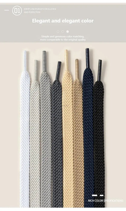 New Flat Classic Shoelaces for Sneakers Casual Shoe laces White Black Sports Shoelace Shoes Balanc String Shoe Accessories - Smarsty