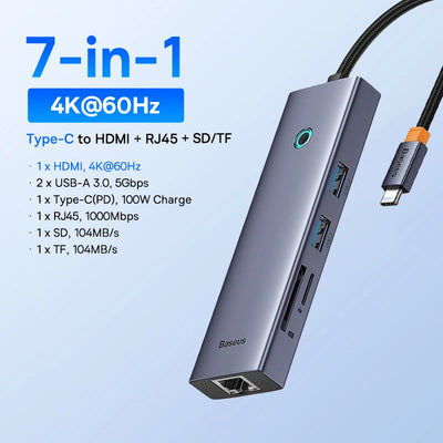 Usb C Hub 8K Hdmi Expansion For Multiscreen And Peripherals - Smarsty
