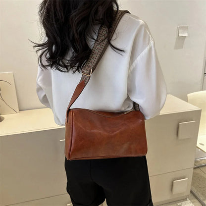Vintage PU Leather Crossbody Bag For Women Compact Purse - Smarsty