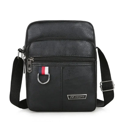 Mens PU Leather Shoulder Bag Large Capacity Crossbody - Smarsty