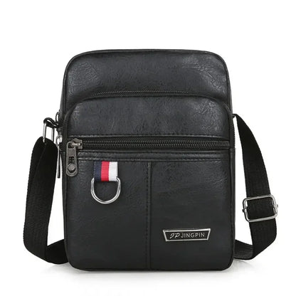 Mens PU Leather Shoulder Bag Large Capacity Crossbody - Smarsty