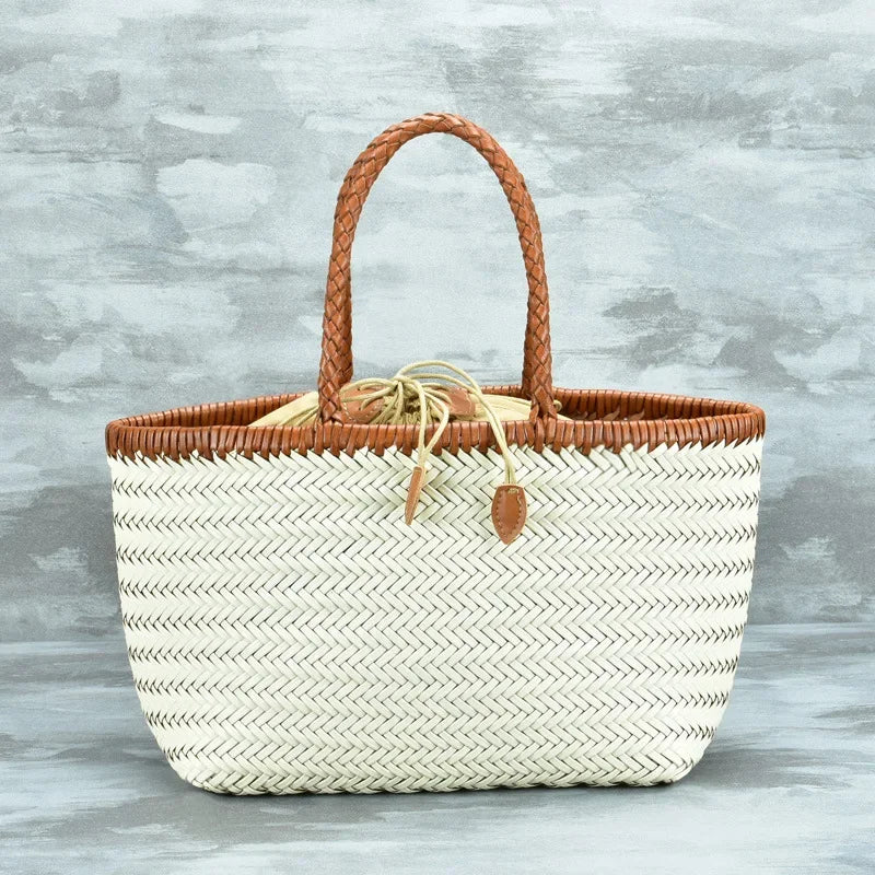 Genuine Leather Tote Bag For Women With Crossbody Strap - Smarsty