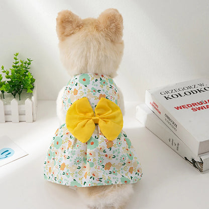 Cute Summer Dog Dress for Small Dogs with Bowknot - Smarsty