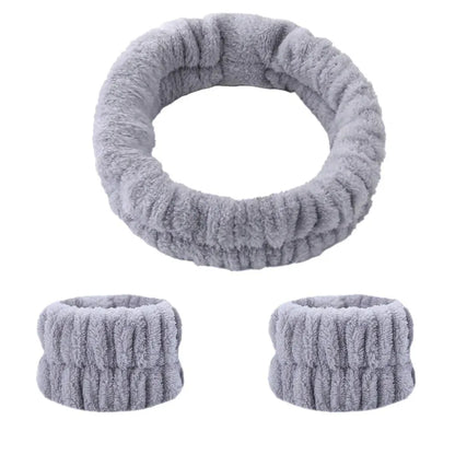 Absorbent Waterproof Face Wash Wristbands And Headband Set - Smarsty