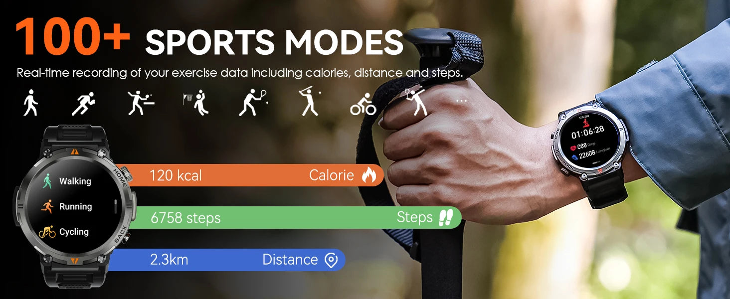 EIGIIS KE3 Smart Watch Bluetooth Call Waterproof Health Monitor - Smarsty