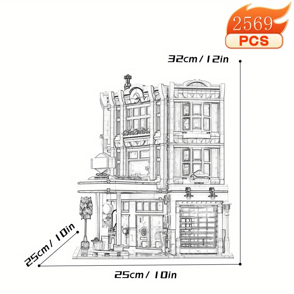 Creative Ideas Compatible 10224 King with figure Street View Building Block Hall Pet shop MOC Bank Christmas gift Adult toys