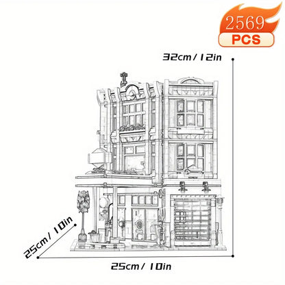 Creative Ideas Compatible 10224 King with figure Street View Building Block Hall Pet shop MOC Bank Christmas gift Adult toys