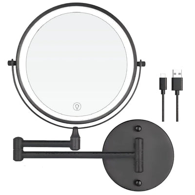 8 Inch USB Rechargeable Shower Mirror with LED Lights - Smarsty