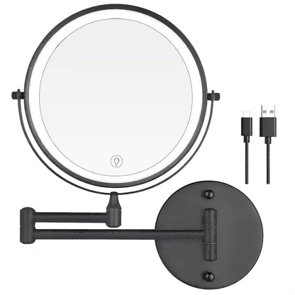 8 Inch USB Rechargeable Shower Mirror with LED Lights - Smarsty
