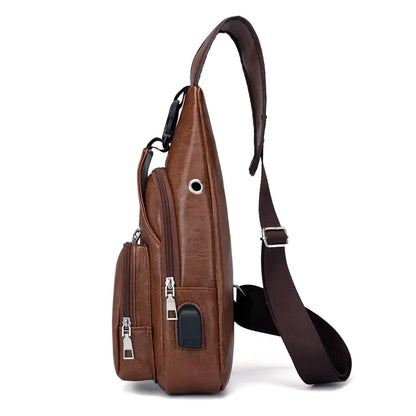 Mens USB Chest Bag With Portable Charging Crossbody - Smarsty