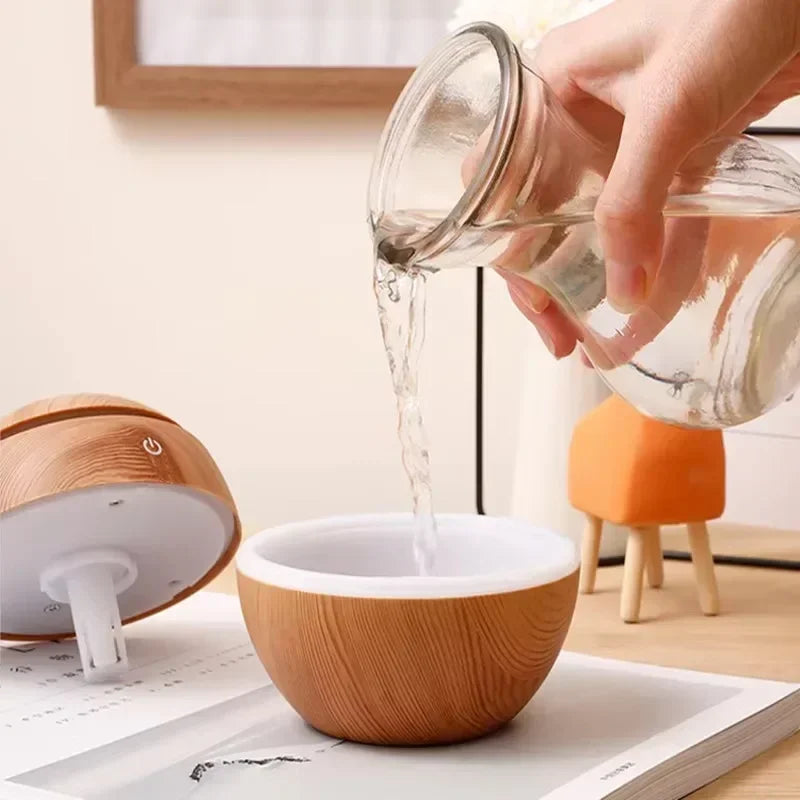 Mini Woodgrain Ultrasonic Humidifier for Home Office - Smarsty