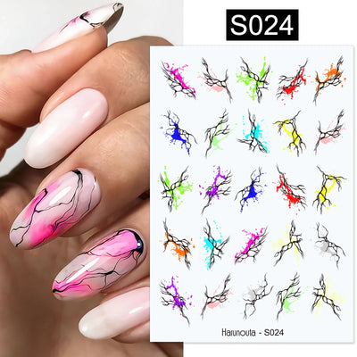 3D Colorful Marble Nail Stickers for DIY Art - Smarsty