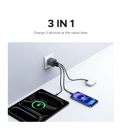 【US Plug】UGREEN 20W 30W GaN Charger Mini PD 3.0 USB C Phone Charger For iPhone 16 15 14 Pro Samsung S25 Xiaomi Tablet iPad Air - Smarsty