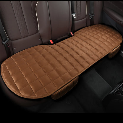 Plush Plaid Winter Car Seat Cushion With Storage Bag - Smarsty