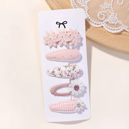 5Pcs Floral Hair Clips Set for Girls - Smarsty