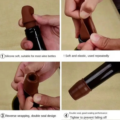 Reusable Silicone Wine Stoppers Keep Champagne Fresh - Smarsty