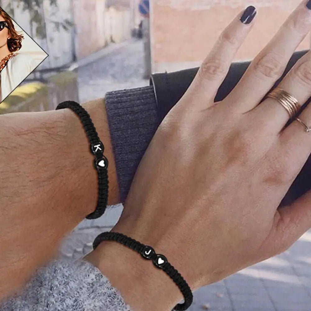 Handmade Adjustable Heart Bracelets A-Z Initials for Friendship - Smarsty