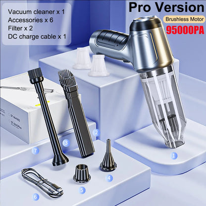 Wireless Handheld Car Vacuum Strong 95000PA Suction - Smarsty