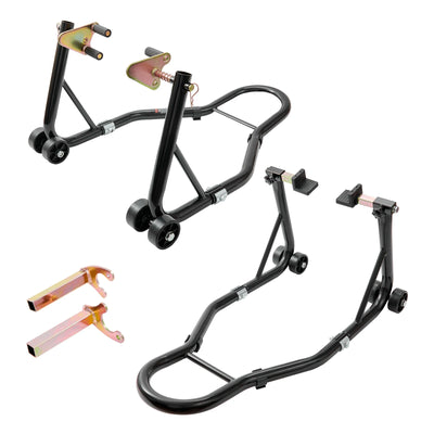 SucceBuy Motorcycle Stand Lift 850lbs Front Rear Combo Stand Lift Stand Front&Rear Wheel Fork Stand Heavy Duty Rear Wheel Stand - Smarsty