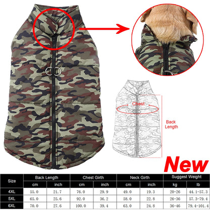 Waterproof Winter Dog Coat with Camouflage Print - Smarsty