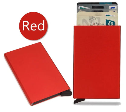Anti Rfid Blocking Smart Wallet for Men Women ID Bank Credit Card Holder Metal Thin Slim Women Wallets Pop Up Minimalist Purse