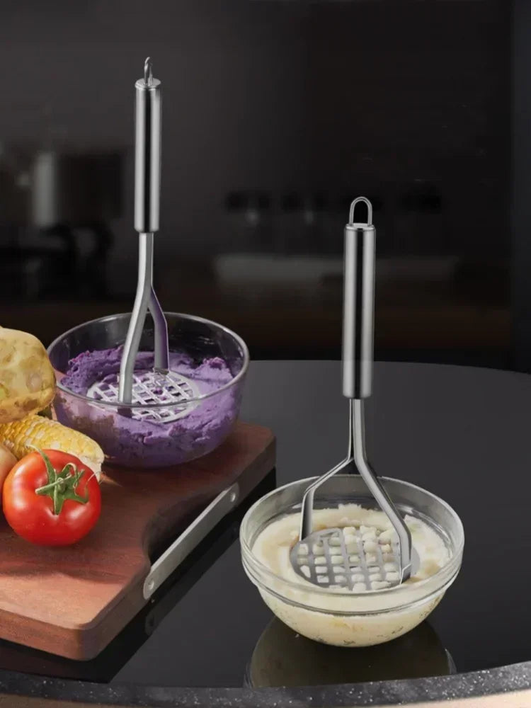 Stainless Steel Potato Masher Pumpkin Garlic Vegetable Fruit Easy Mud Press Grinder Children Food Crusher Kitchen Accessories