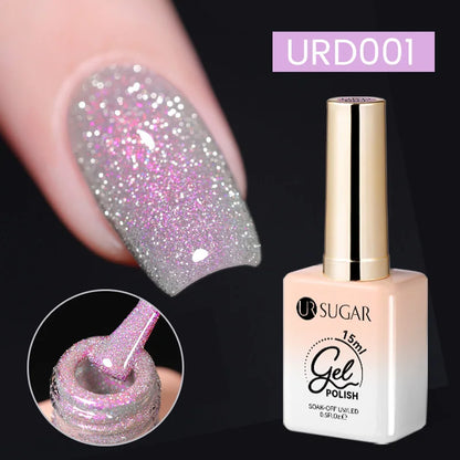 UR Sugar 15ml Silver Reflective Gel Polish for Sparkling Nails - Smarsty