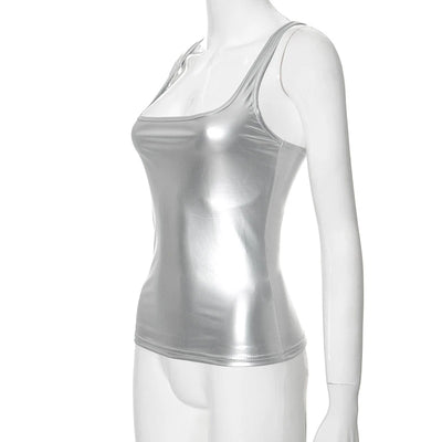 Solid Tank Top Women Edgy Clothes Y2k Accessories Sleeveless Ropa De Mujer Square Collar Camison Verano Korean Fashion Clothing - Smarsty