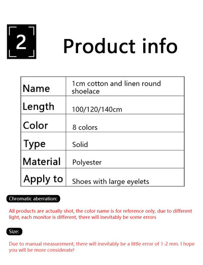 Quality Round Shoelaces Colorful 1CM Thicker Cotton Shoelace Running Sneakers Laces 1Pair 100/120/140CM Boots Shoe laces Shoes - Smarsty