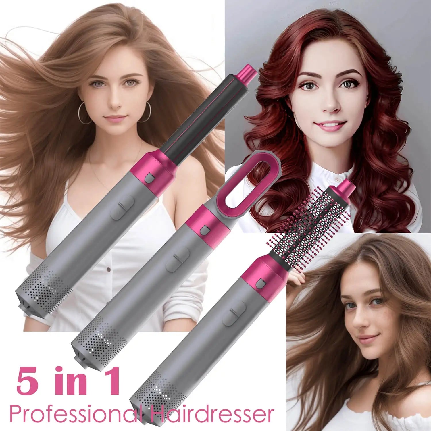 5 In 1 Hair Dryer Hot Air Comb For Styling - Smarsty
