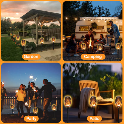 Solar Lights Outdoor LED 4/6/812Pcs Solar Torch Lights with Flickering Flame Waterproof Garden Decoration Lawn Path Yard Patio