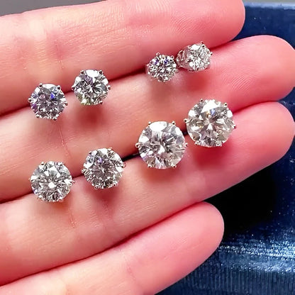 Moissanite Studs 0.5 To 2Ct Sterling Silver Screw Back - Smarsty