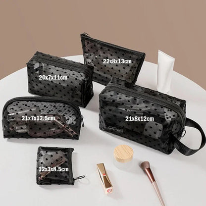 Mesh Heart Makeup Bags Waterproof Washable Organizer - Smarsty