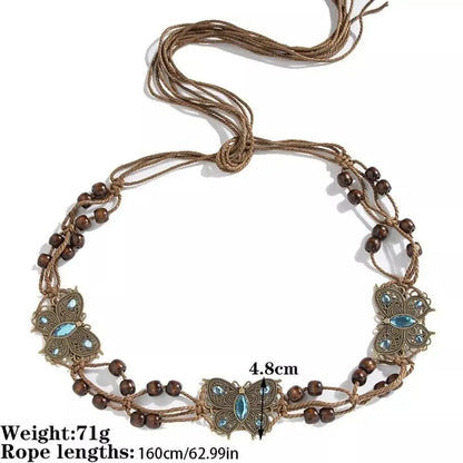 Bohemian Butterfly Tassel Waist Chain Adjustable Belt - Smarsty